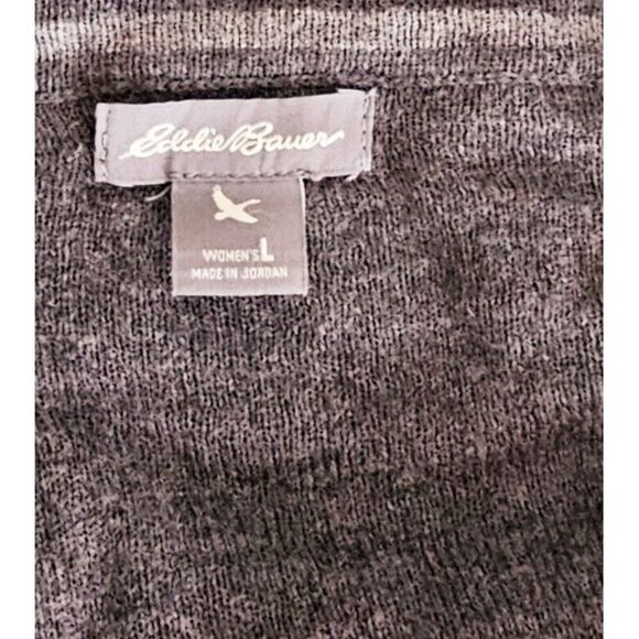 Eddie Bauer Women Waterfall Cardigan Size Large Grey Wool Blend Open Front - Picture 3 of 5